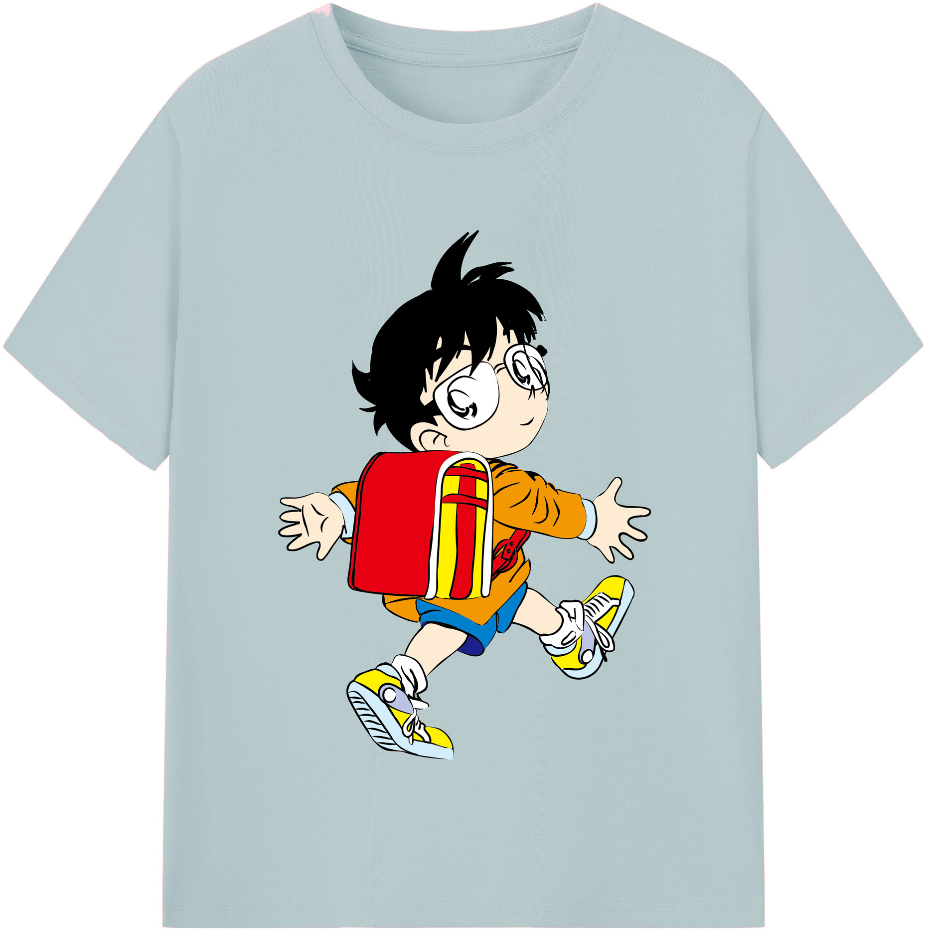 （画像用） 名探偵コナン 江戸川 コナン Detective Conan Conan Edogawa 綿100％半袖Tシャツ（フロントプリント）